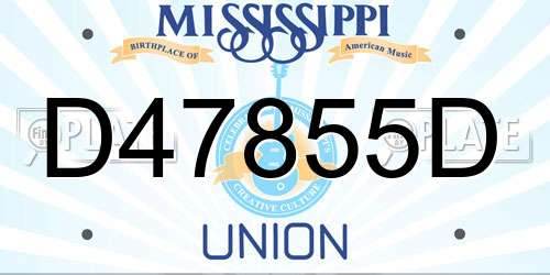 D47855D Mississippi License Plate