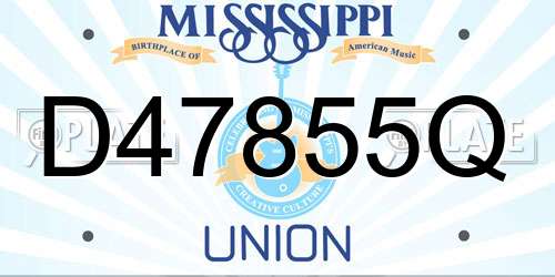 D47855Q Mississippi License Plate