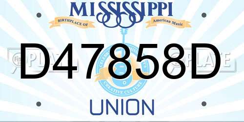 D47858D Mississippi License Plate