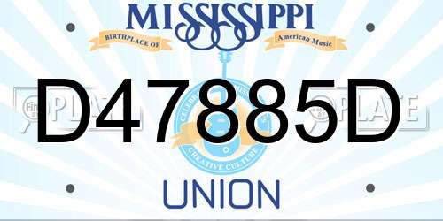 D47885D Mississippi License Plate