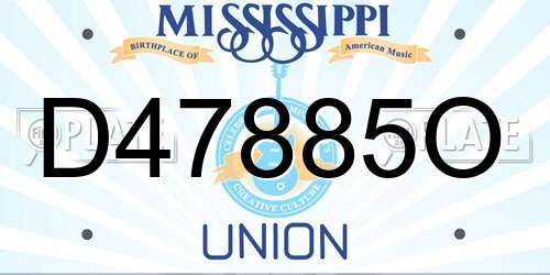 D47885O Mississippi License Plate