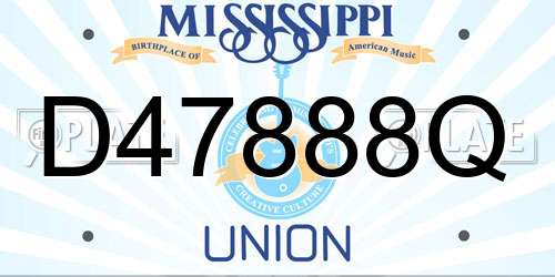 D47888Q Mississippi License Plate