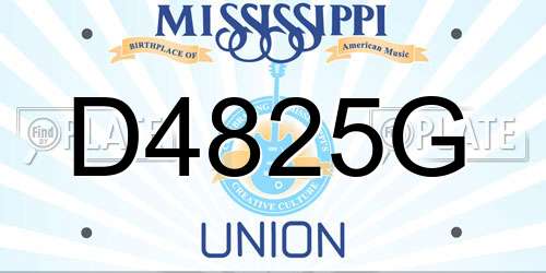 D4825G Mississippi License Plate