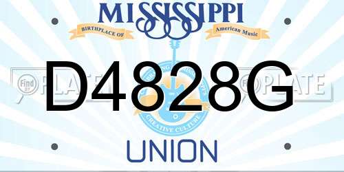 D4828G Mississippi License Plate