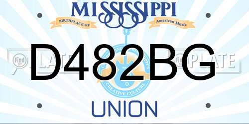 D482BG Mississippi License Plate