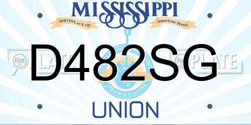 D482SG Mississippi License Plate