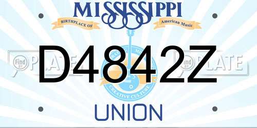 D4842Z Mississippi License Plate