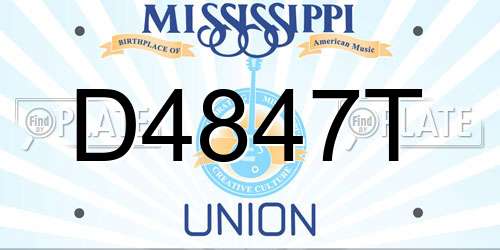 D4847T Mississippi License Plate