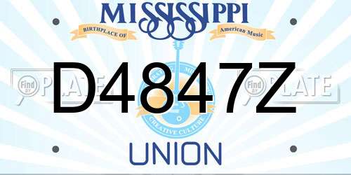 D4847Z Mississippi License Plate