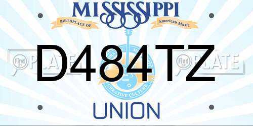 D484TZ Mississippi License Plate