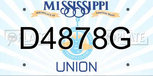 D4878G Mississippi License Plate