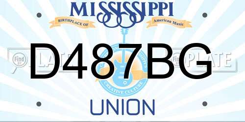 D487BG Mississippi License Plate