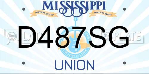 D487SG Mississippi License Plate