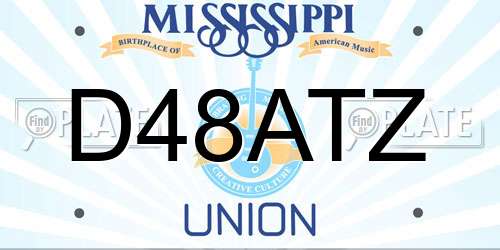 D48ATZ Mississippi License Plate