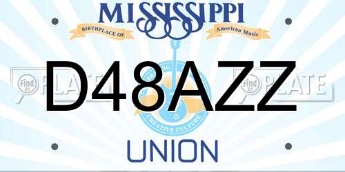 D48AZZ Mississippi License Plate