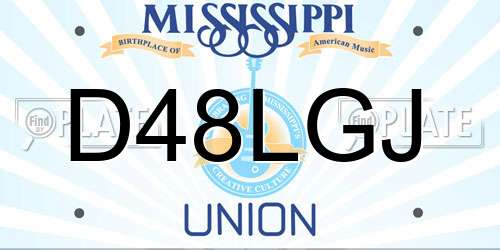 D48LGJ Mississippi License Plate