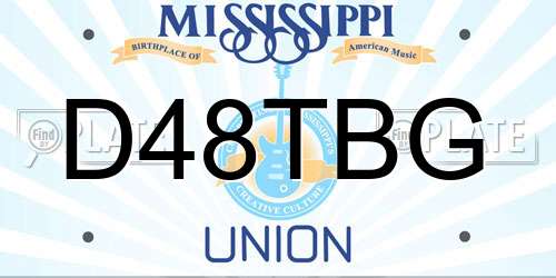 D48TBG Mississippi License Plate