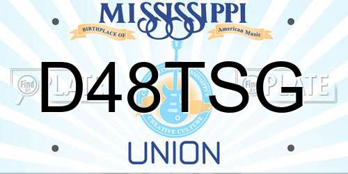 D48TSG Mississippi License Plate
