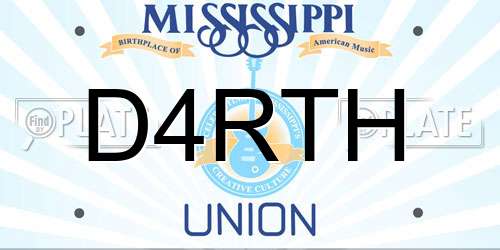 D4RTH Mississippi License Plate
