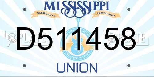 D511458 Mississippi License Plate