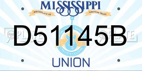 D51145B Mississippi License Plate