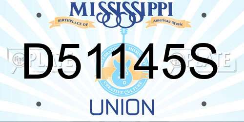 D51145S Mississippi License Plate