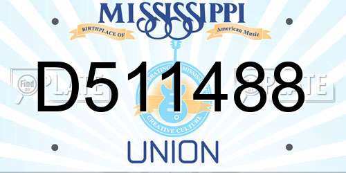 D511488 Mississippi License Plate