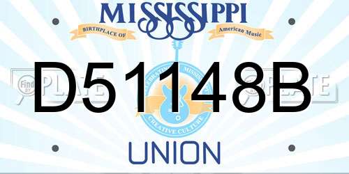 D51148B Mississippi License Plate