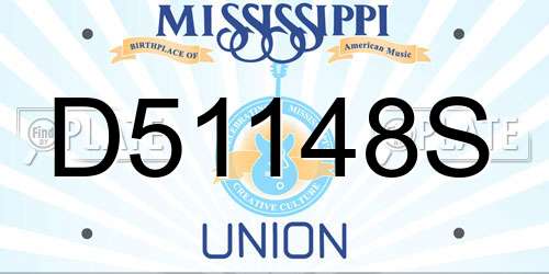 D51148S Mississippi License Plate