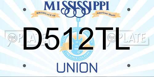 D512TL Mississippi License Plate