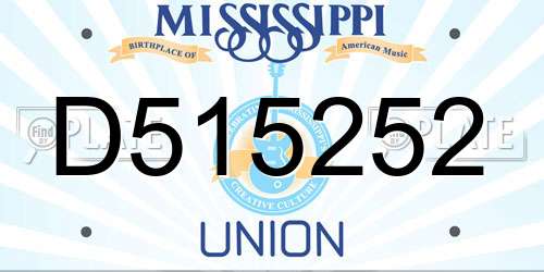 D515252 Mississippi License Plate