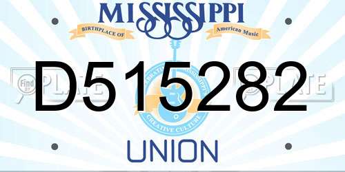 D515282 Mississippi License Plate