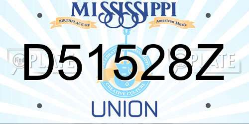 D51528Z Mississippi License Plate
