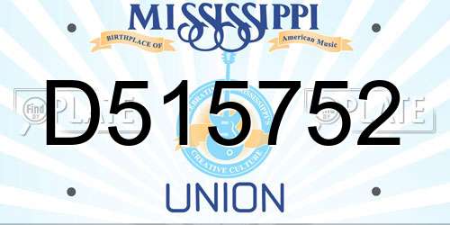 D515752 Mississippi License Plate