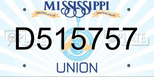 D515757 Mississippi License Plate