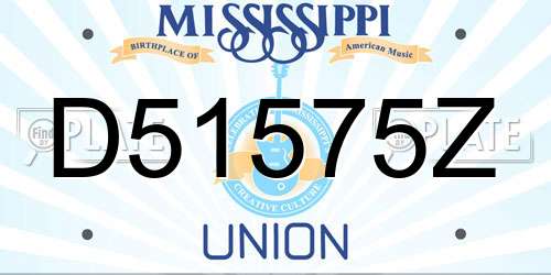 D51575Z Mississippi License Plate