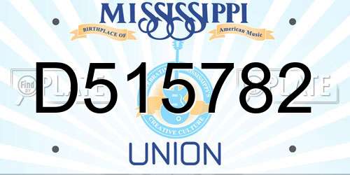 D515782 Mississippi License Plate
