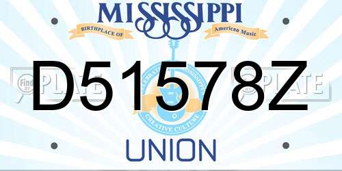 D51578Z Mississippi License Plate