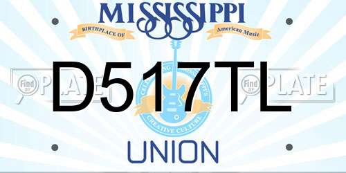 D517TL Mississippi License Plate