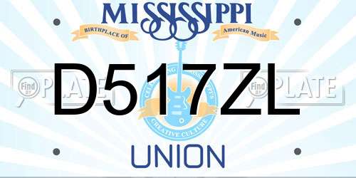 D517ZL Mississippi License Plate