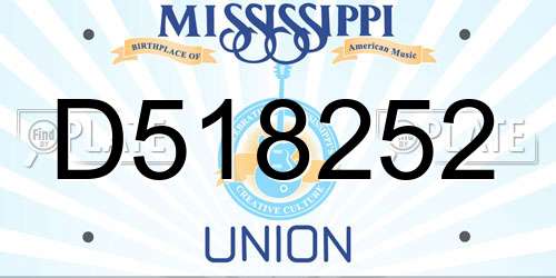 D518252 Mississippi License Plate