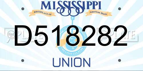 D518282 Mississippi License Plate