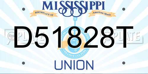 D51828T Mississippi License Plate