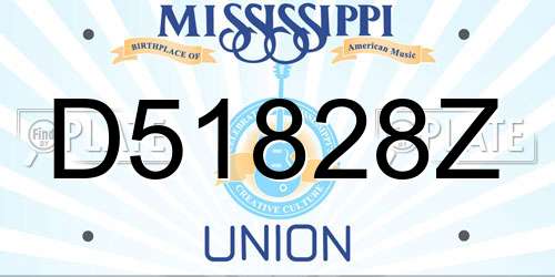 D51828Z Mississippi License Plate