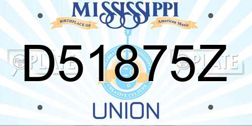 D51875Z Mississippi License Plate