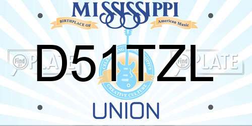 D51TZL Mississippi License Plate
