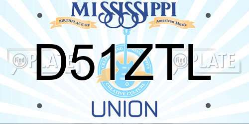 D51ZTL Mississippi License Plate