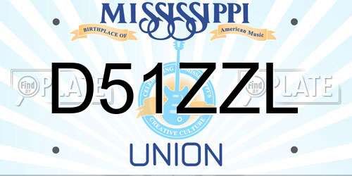 D51ZZL Mississippi License Plate