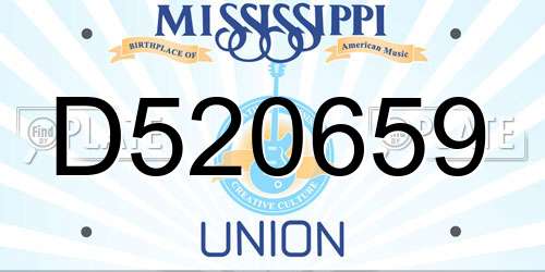 D520659 Mississippi License Plate