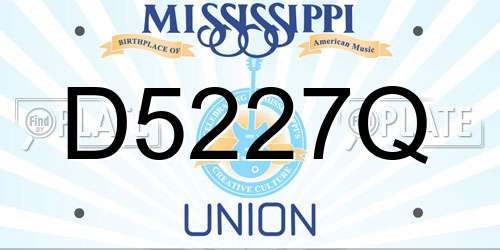 D5227Q Mississippi License Plate